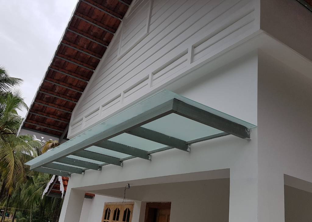 balcony glass roof design